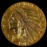1913 U.S. $2 1/2 Indian head gold coin
