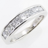 Estate unmarked 14K white gold diamond ring