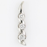 Estate 14K white gold diamond pendant