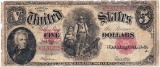 1907 U.S. large size Woodchopper $5 red seal legal tender banknote