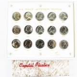 Complete set of 1950-1964 U.S. proof Jefferson nickels
