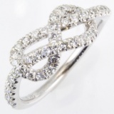 Estate Gabriel & Co. 14K white gold diamond knot ring