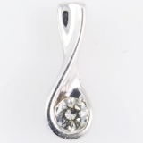 Estate 14K white gold diamond pendant