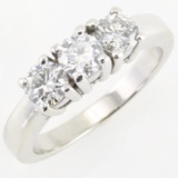 Estate 14K white gold 3-stone diamond ring