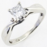 Estate 14K white gold diamond ring