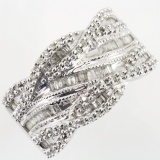 Estate 10K white gold diamond ring