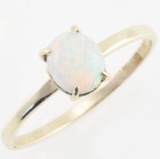 Estate 9K yellow gold opal ring