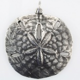 Estate James Avery large sterling silver sand dollar pendant