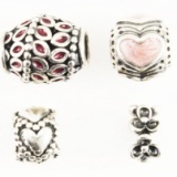 Lot of 4 Pandora sterling silver beads