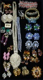 Lot of estate multi-colored rhinestone jewelry