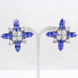 Pair of authentic estate Yves Saint Laurent rhinestone earrings