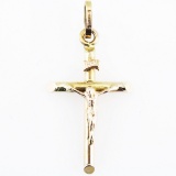 Estate 14K yellow gold crucifix pendant