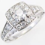 Estate 14K white gold diamond ring