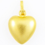 Estate 18K yellow gold heart pendant