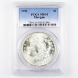 Certified 1921 U.S. Morgan silver dollar