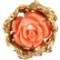 Vintage K&K 14K yellow gold coral flower ring