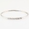 Estate 14K white gold diamond hinged bangle bracelet