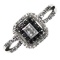 Estate 10K white gold diamond ring