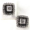 Pair of estate 10K white gold diamond earrings