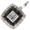 Estate 10K white gold diamond pendant