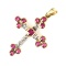 Estate 14K yellow & white gold diamond & natural ruby cross