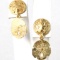 Pair of estate 14K yellow gold sand dollar dangle earrings