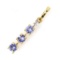 Estate 10K yellow gold diamond & tanzanite bar pendant