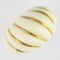 Estate genuine ivory & 14K yellow gold grooved dome ring