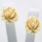 Pair of estate genuine ivory flower earrings with gold posts
