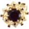 Estate 14K yellow gold ruby & garnet ring