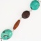 Estate sterling silver turquoise & wooden necklace