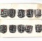 Complete set of 10 Russian WWII commemorative pins on their original card