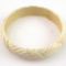 Vintage genuine ivory leaf bangle bracelet