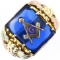 Vintage Black Hills Gold 10K yellow & rose gold Masonic ring