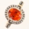 Estate LeVian 14K rose gold diamond & fire opal ring