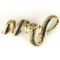 Estate 14K yellow gold natural sapphire & ruby cobra enhancer pendant