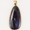 Estate 14K yellow gold opal pendant