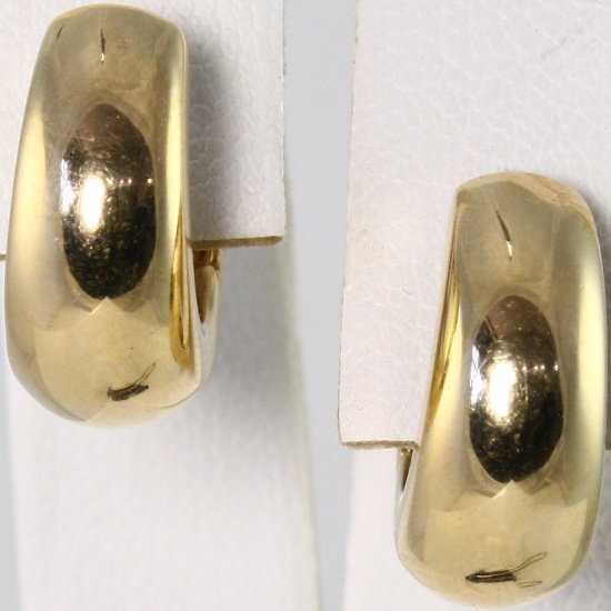 Pair of estate 14K yellow gold circular earrings