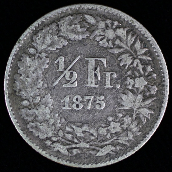 1875 Switzerland silver 1/2 franc
