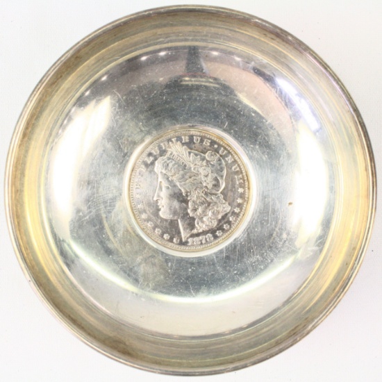 Vintage 1878-S Morgan silver dollar sterling silver bowl