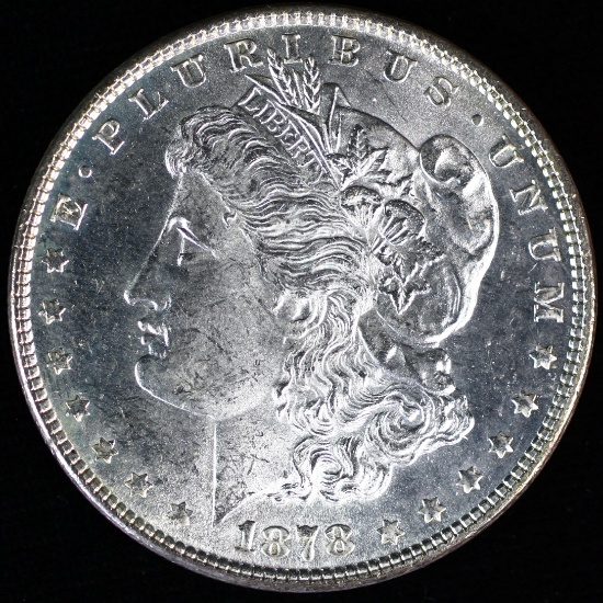 1878 7-tail feather U.S. Morgan silver dollar