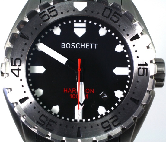 Authentic like-new Boschette Harpoon 1000M stainless steel man’s diver’s wristwatch