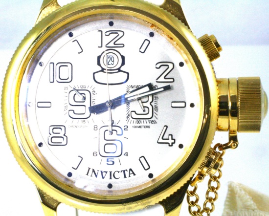 Estate Invicta Russian Diver man’s stainless steel gold-tone wristwatch