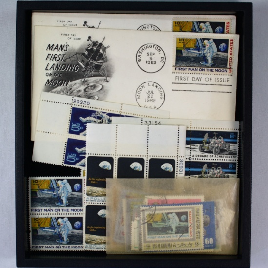 Lot of U.S. space program commemorative postage stamps