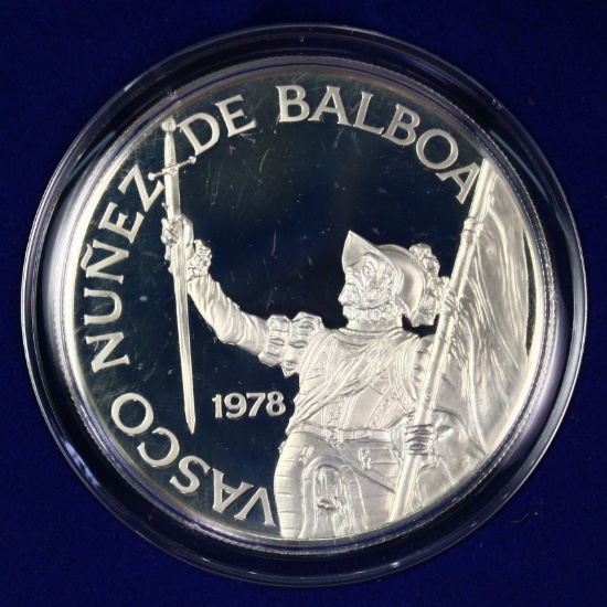 Large 1978 proof Panama silver 20 balboa