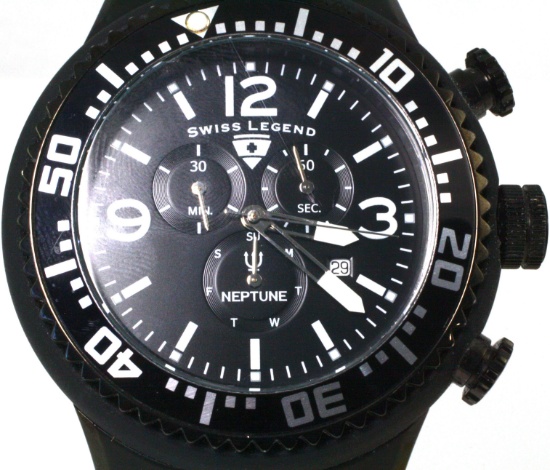 Estate Swiss Legend Neptune man’s stainless steel wristwatch