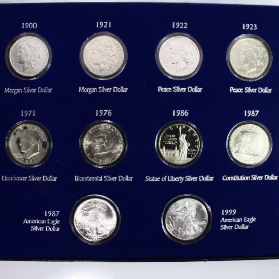 "American Silver Dollars of the 20th Century" encapsulated U.S. coin set