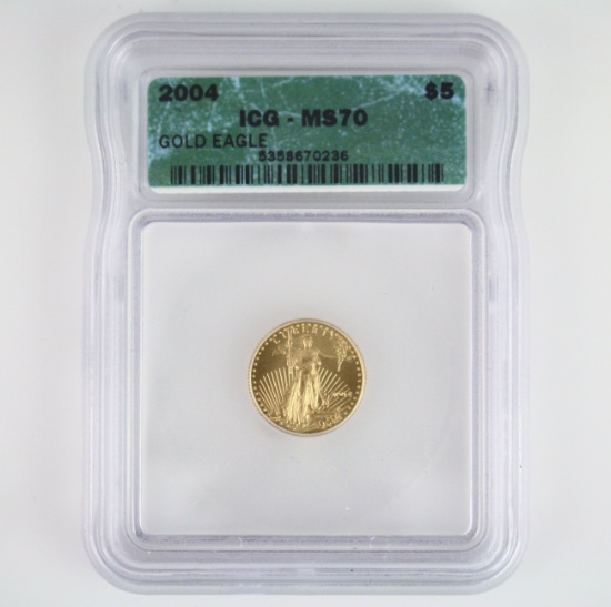 Certified 2004 U.S. $5 American Eagle 1/10oz gold coin