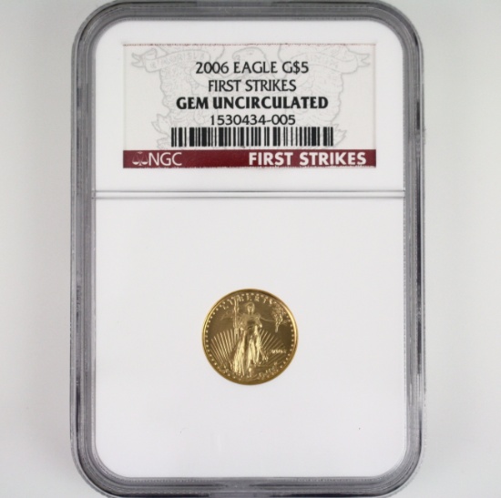 Certified 2006 U.S. $5 American Eagle 1/10oz gold coin