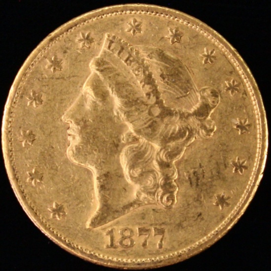 1877-S U.S. $20 Liberty head gold coin